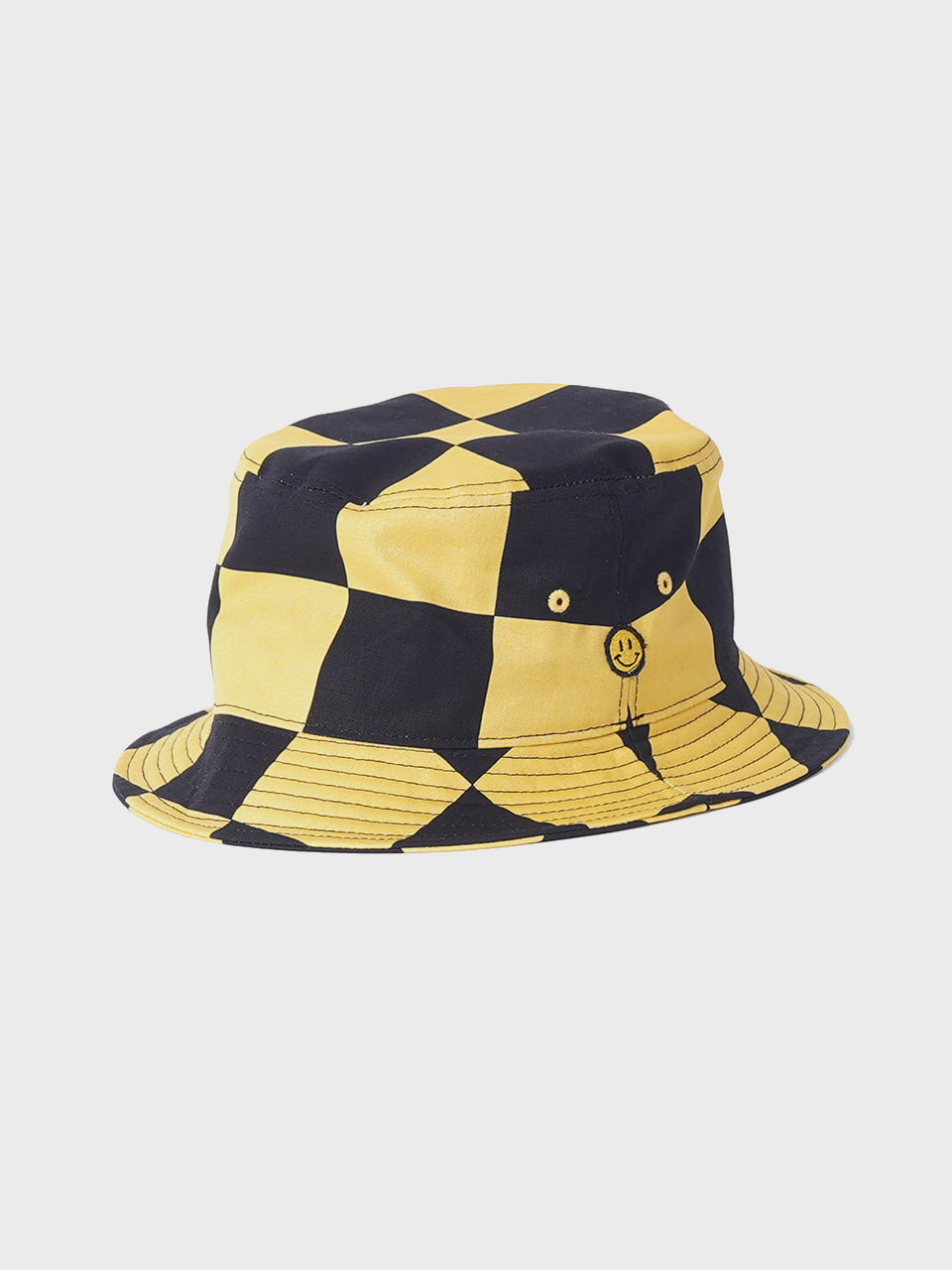 LOCALS ONLY Checkerboard Bucket hat &quot;Black/Yellow&quot;