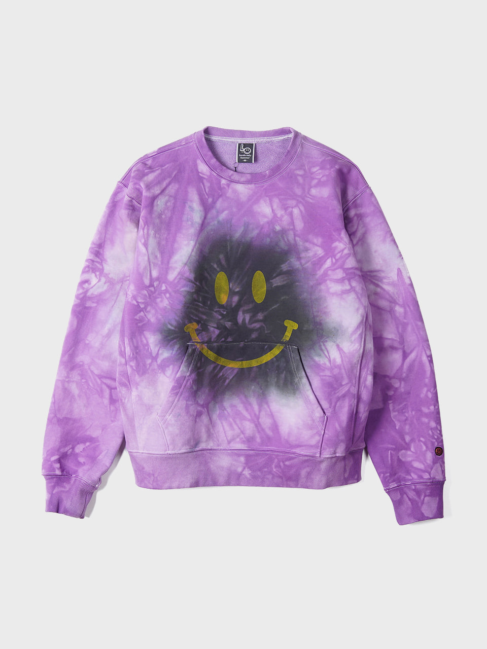 LOCALS ONLY Tie dye MAD Smile Sweat Shirts &quot;Purple/Black&quot;